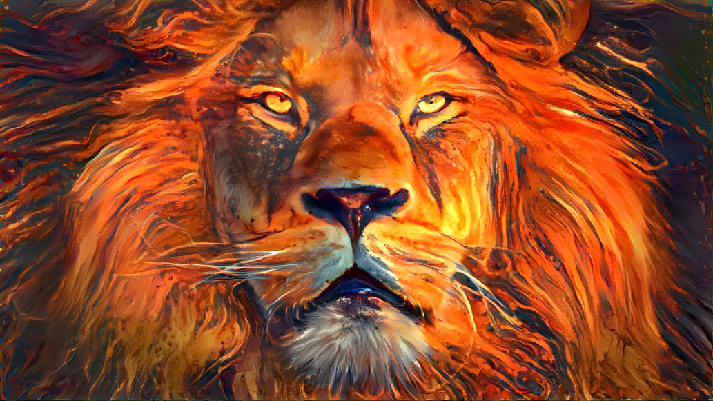 Lion in Flames