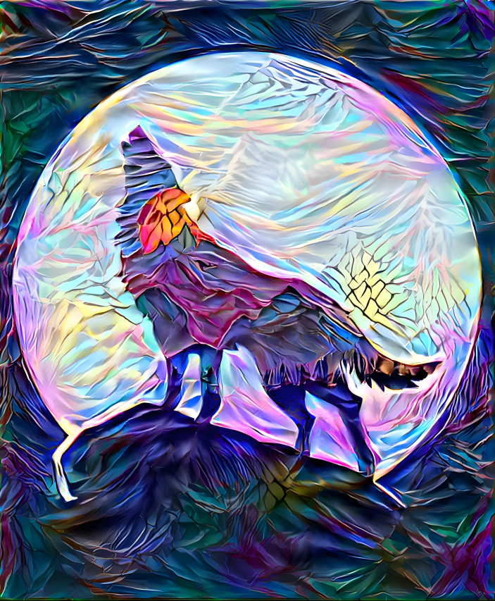 Howling in the moonlight