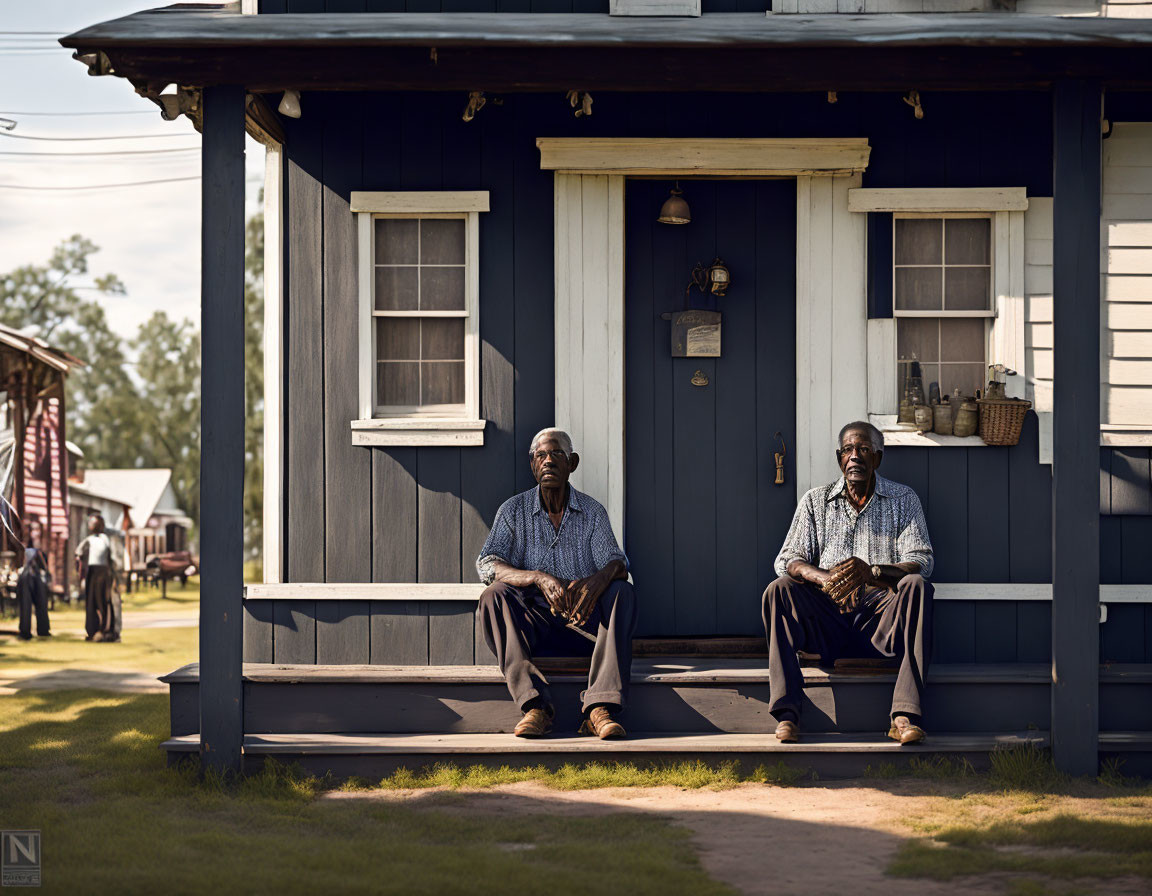Old Men sit on the porch North Carolina 1939