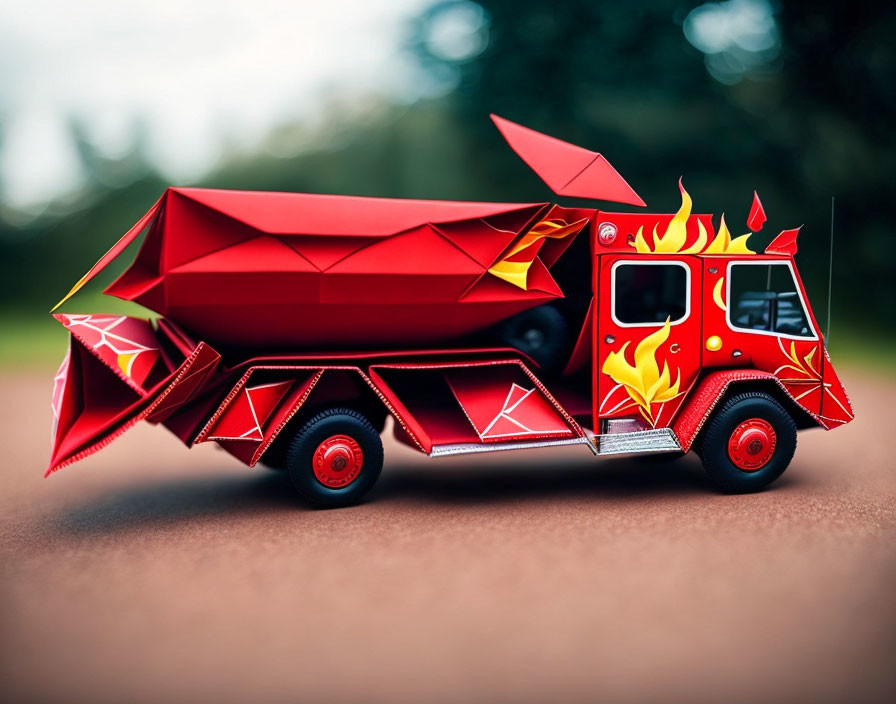 Origami firetruck