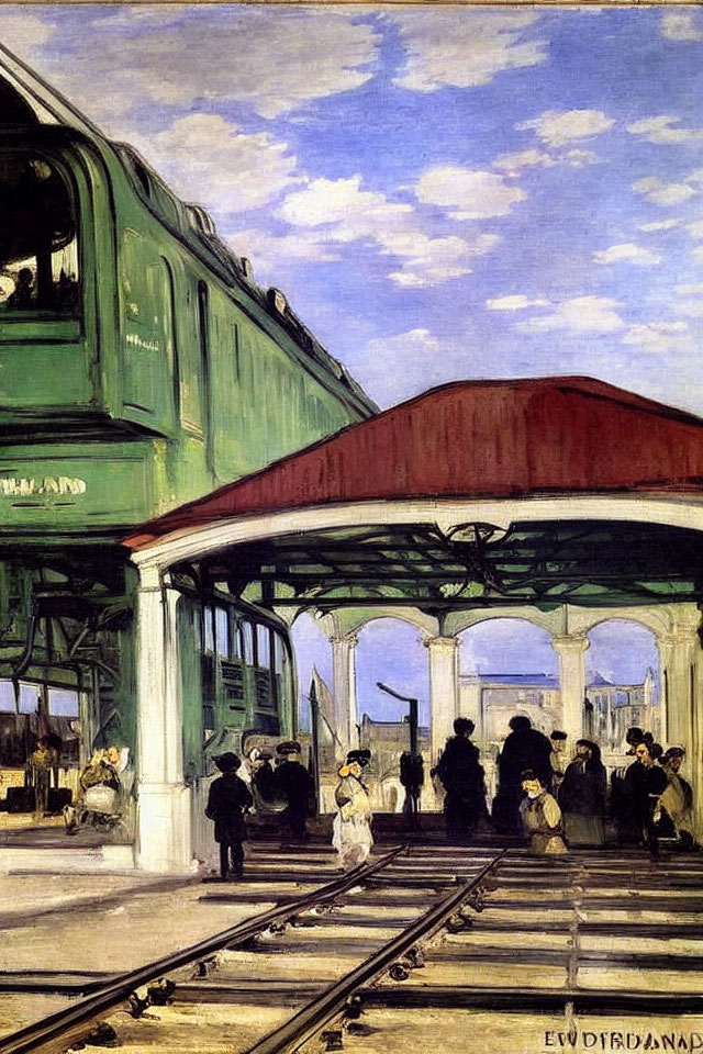 Manet painting old train station