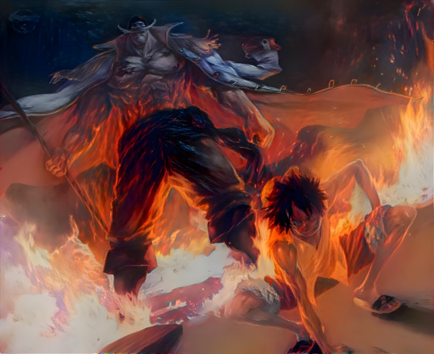 Whitebeard Towers Over Luffy (Inferno Style)