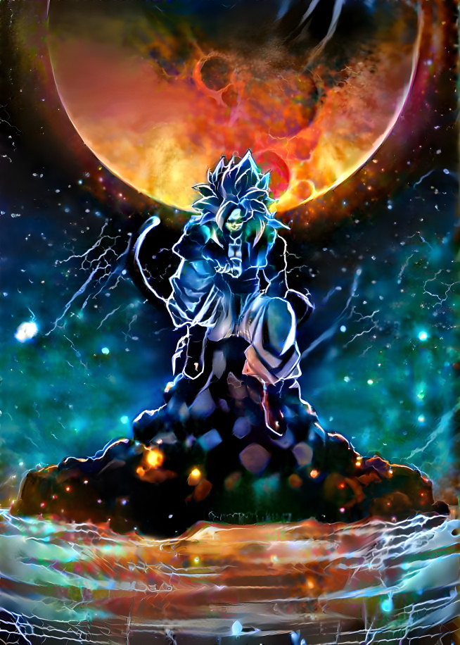 SSJ4 Gogeta Fiery Moon (Cosmic Lightning Style)