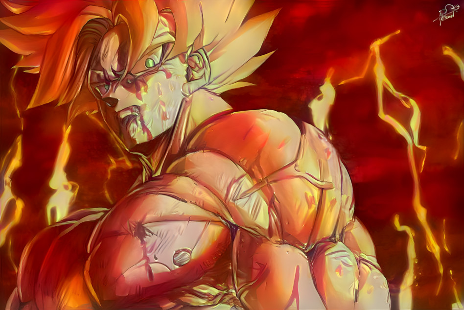 SSJ Goku on Dying Namek