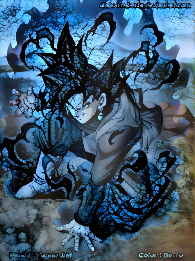 Goku Black (Creepy Blue Cracked Style)