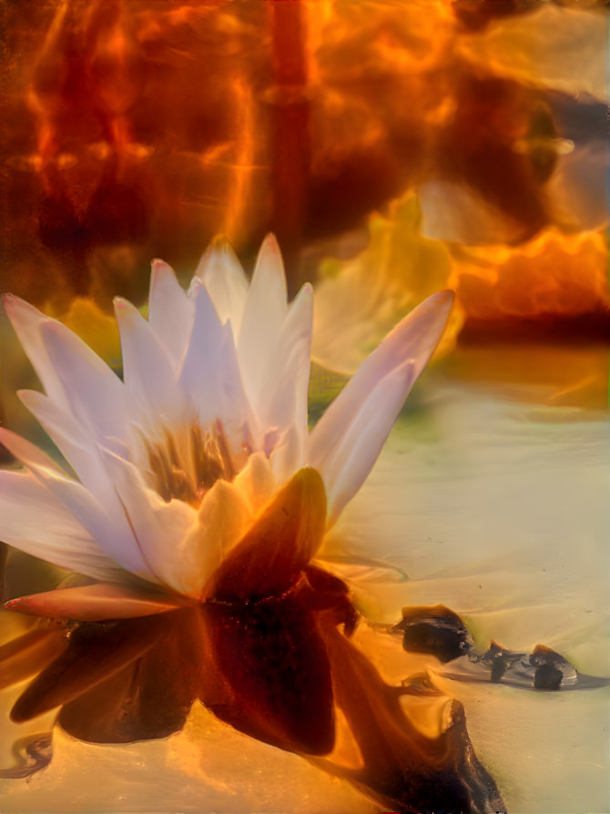 Water lily in flame