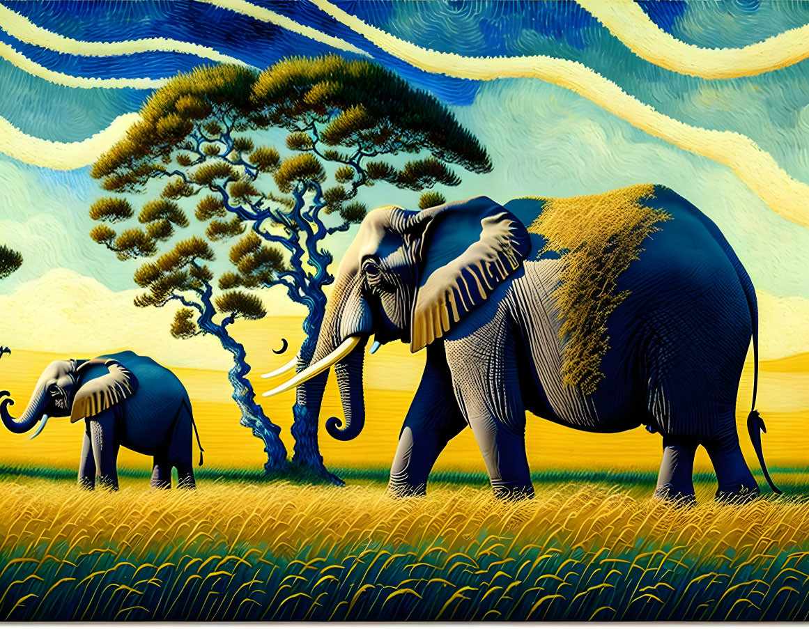 Van Gogh elephants