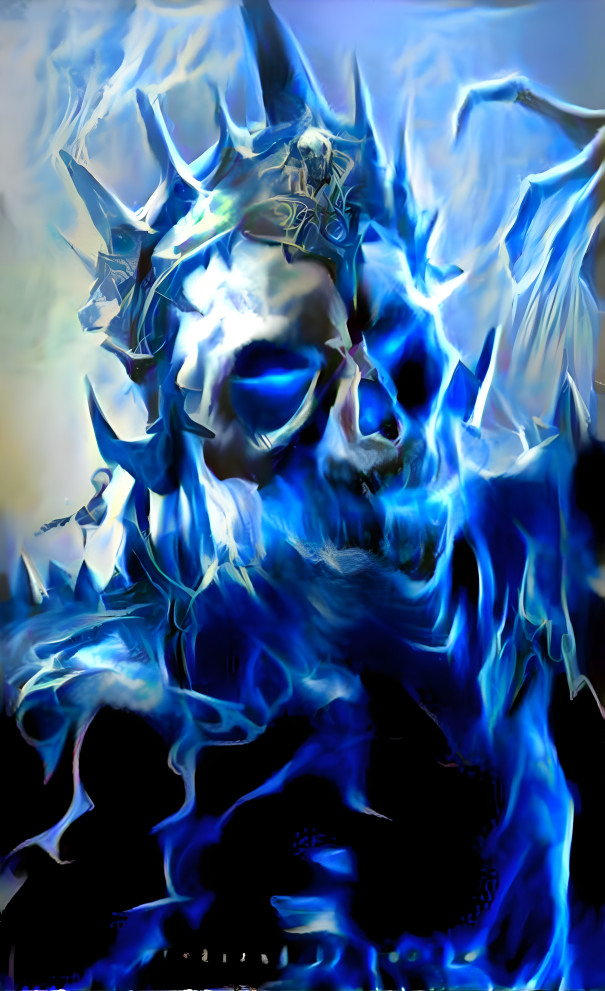 blue fire skeleton