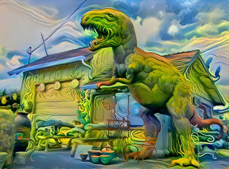 T-Rex yard art