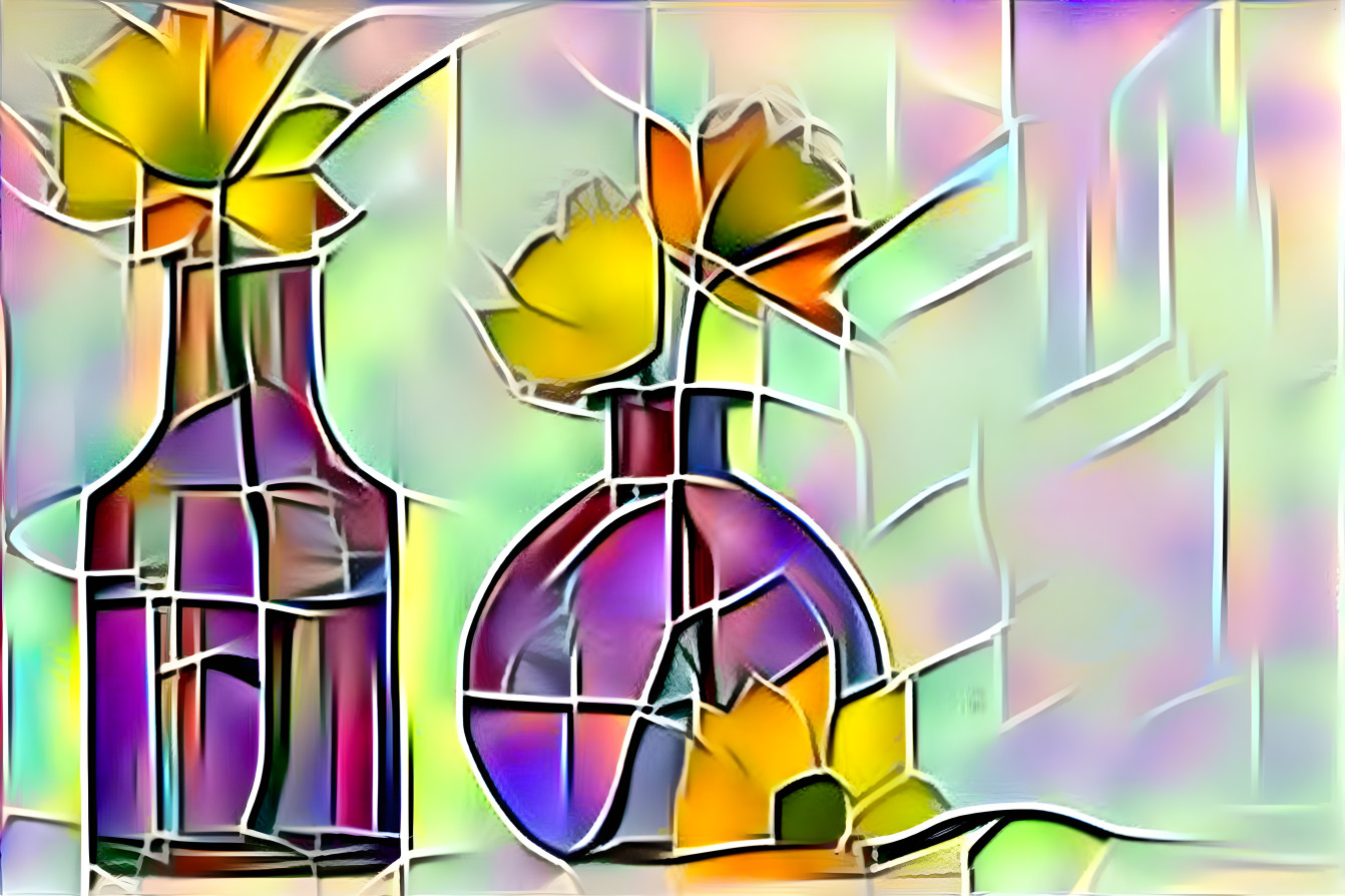 Glass and flowers