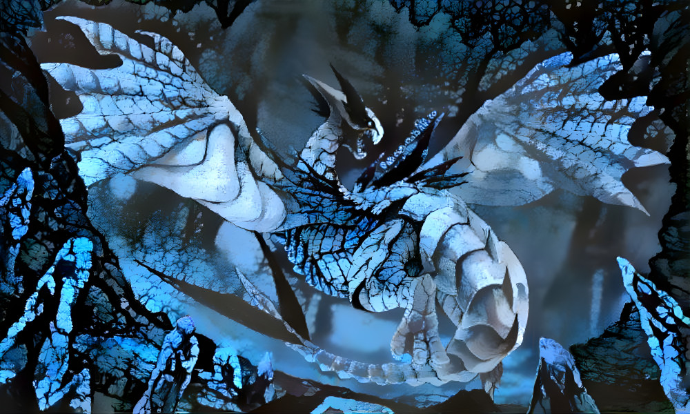 Dragonic Lugia (Creepy Blue Cracks Style)