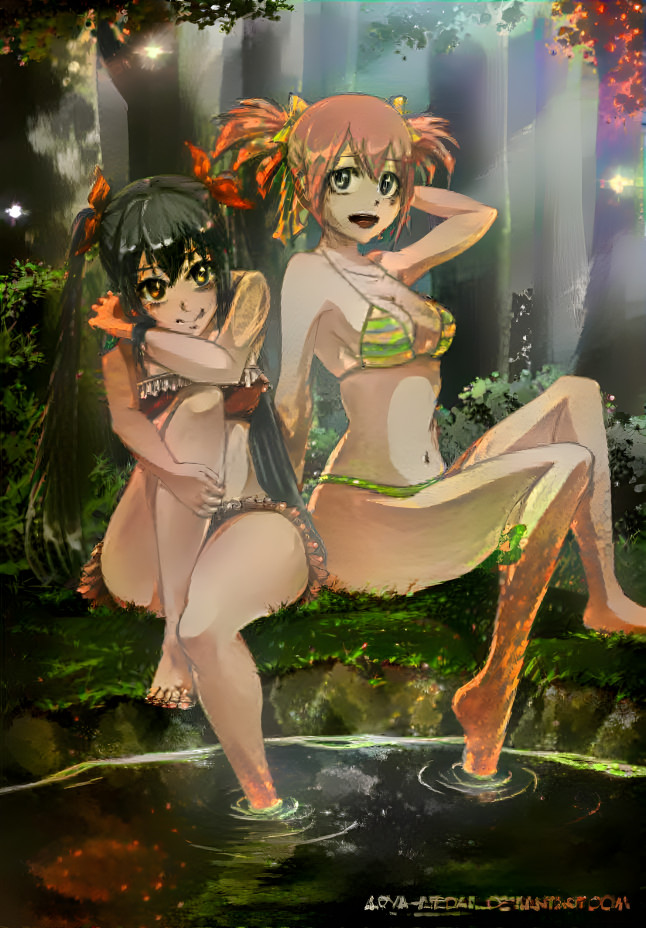 Black Haired Wendy & Chelia Swimsuits