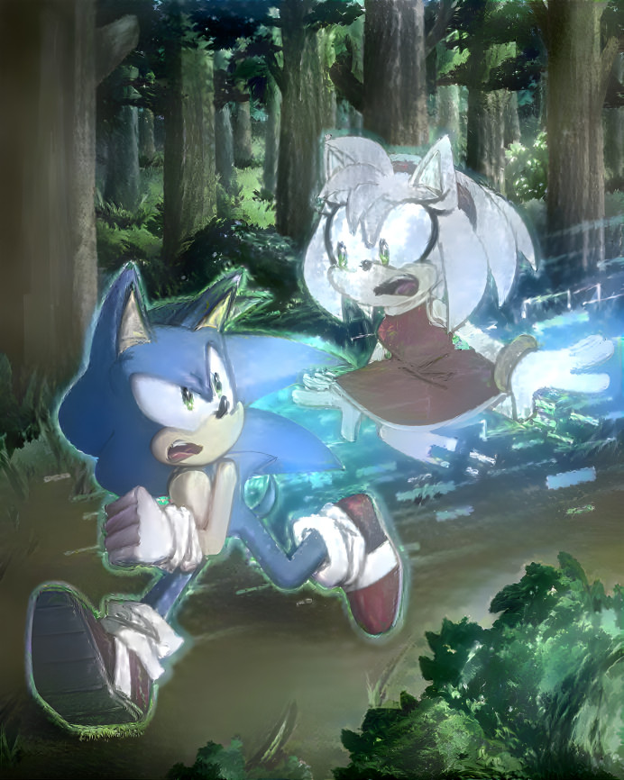 Sonic Running from Ghost Amy (?)