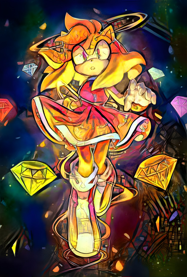 Super Amy Rose (Stained Glass Style)