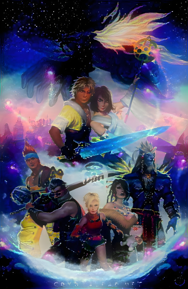 Tidus, Yuna, & Her Other Guardians (Space Style)