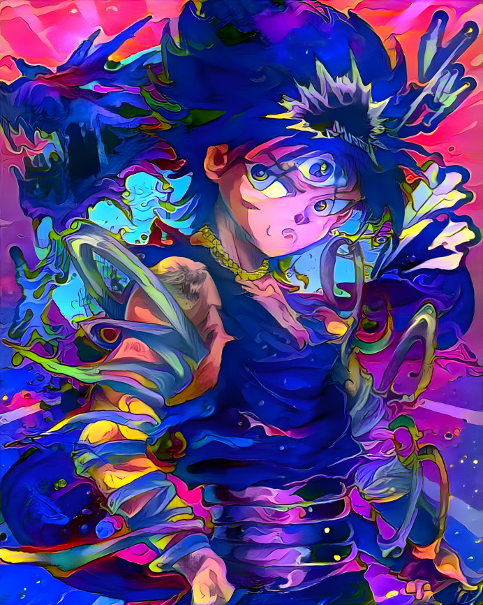 Psychedelic Hiei with Dragon of the Darkness Flame