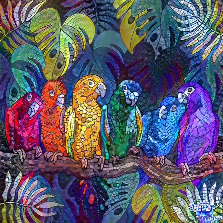 Coloring Book Parrots