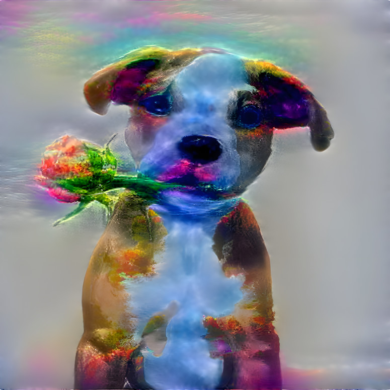 American Bulldog Puppy Flower Power