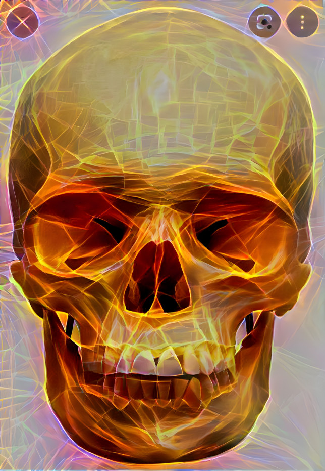 Red neon skull