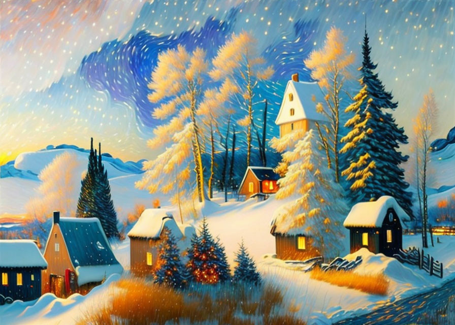 Winter wonderland style van Gogh