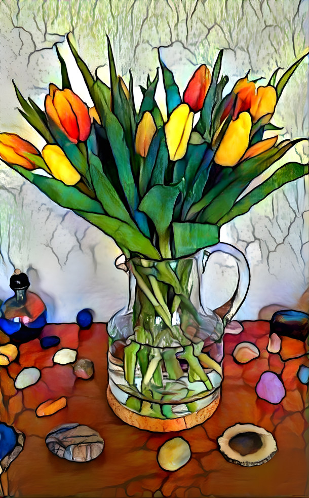 Vase mit Tulpen