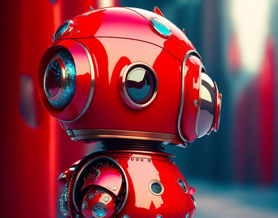 red little robot