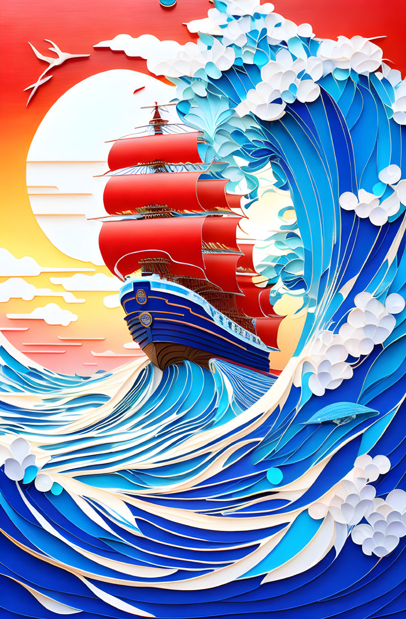 Ship with the red sails,