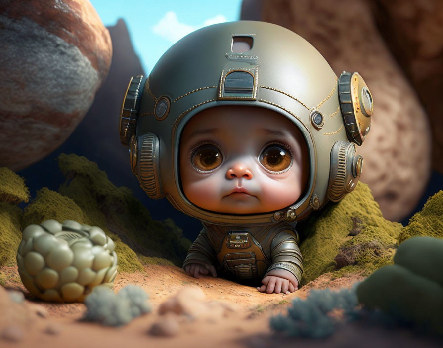 Cute baby astronaut