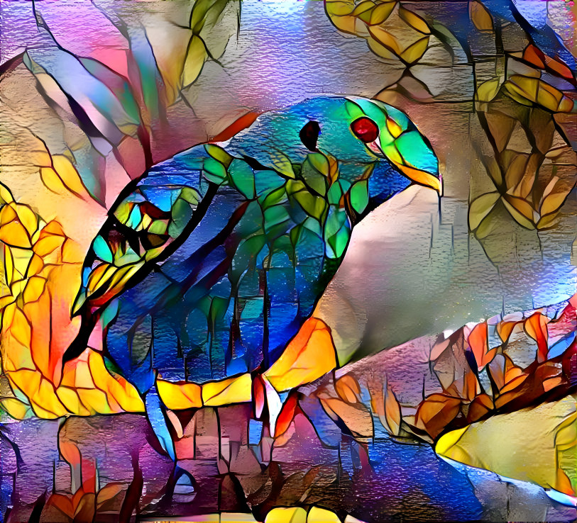 stained glass bird