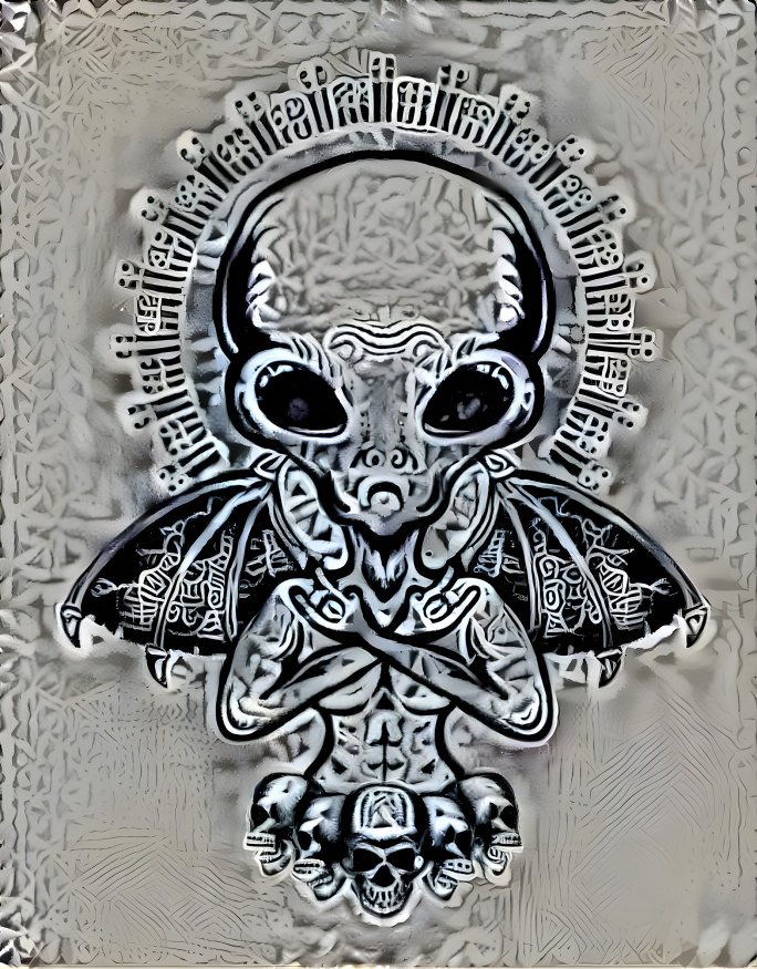 alien-with-demon-wings-monochrome-style