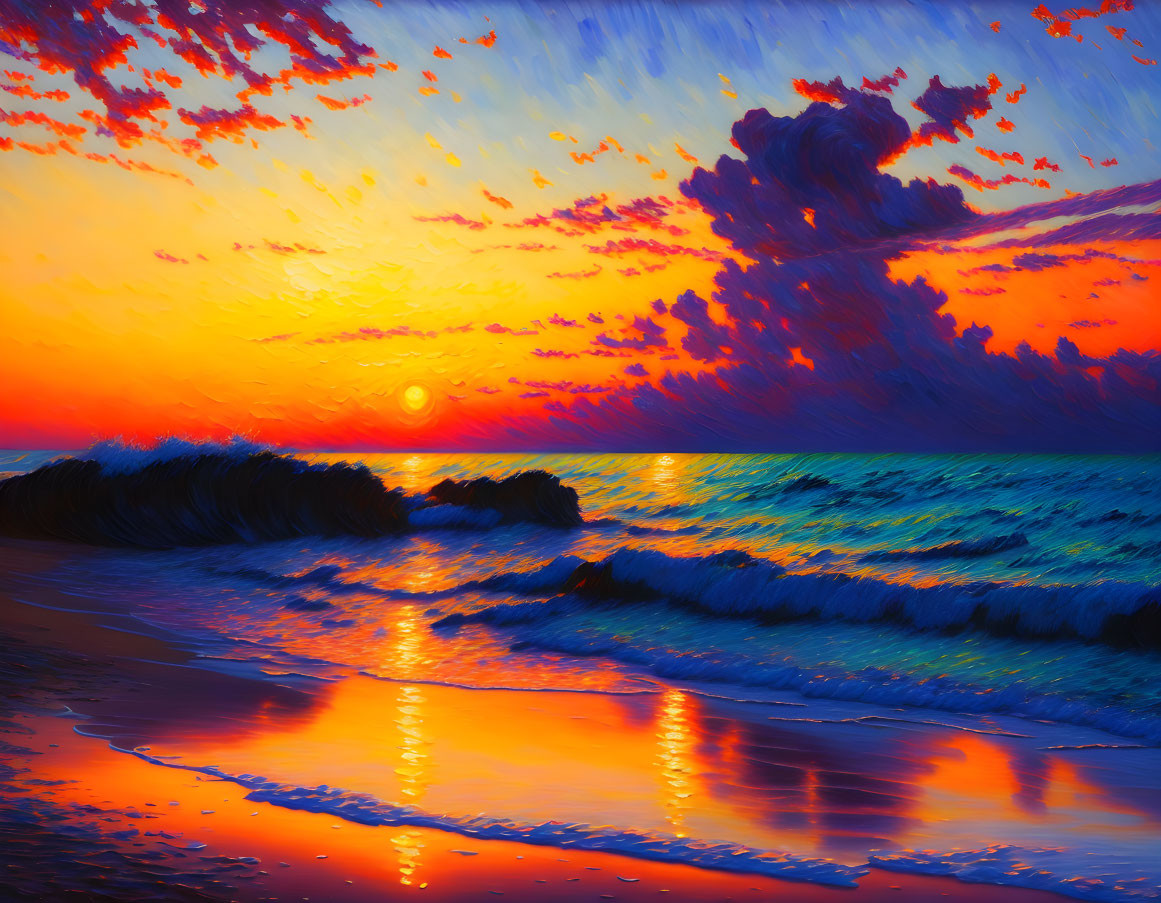 Van Gogh-Renoir Beach Sunset