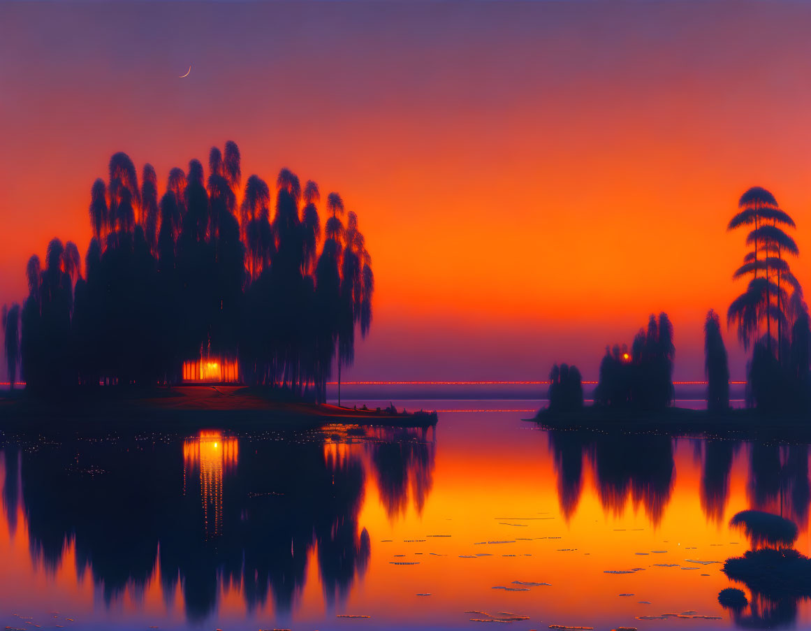 Kuindzhi-Kinkade Lagoon Sunset