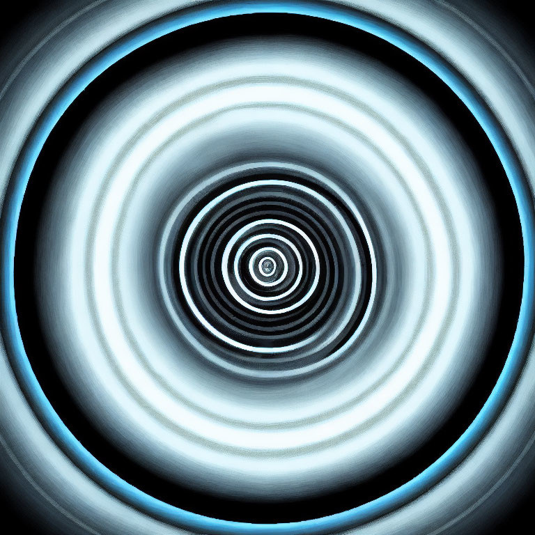 Abstract black and white gradient concentric circles optical illusion