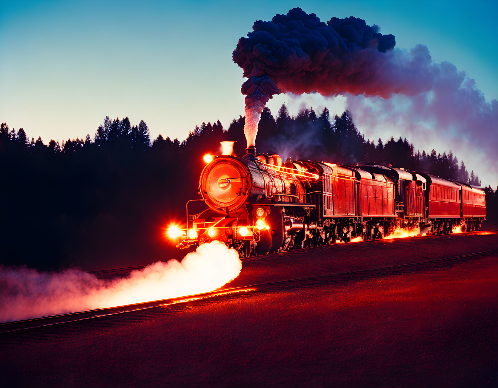 Train In The Evening Rays