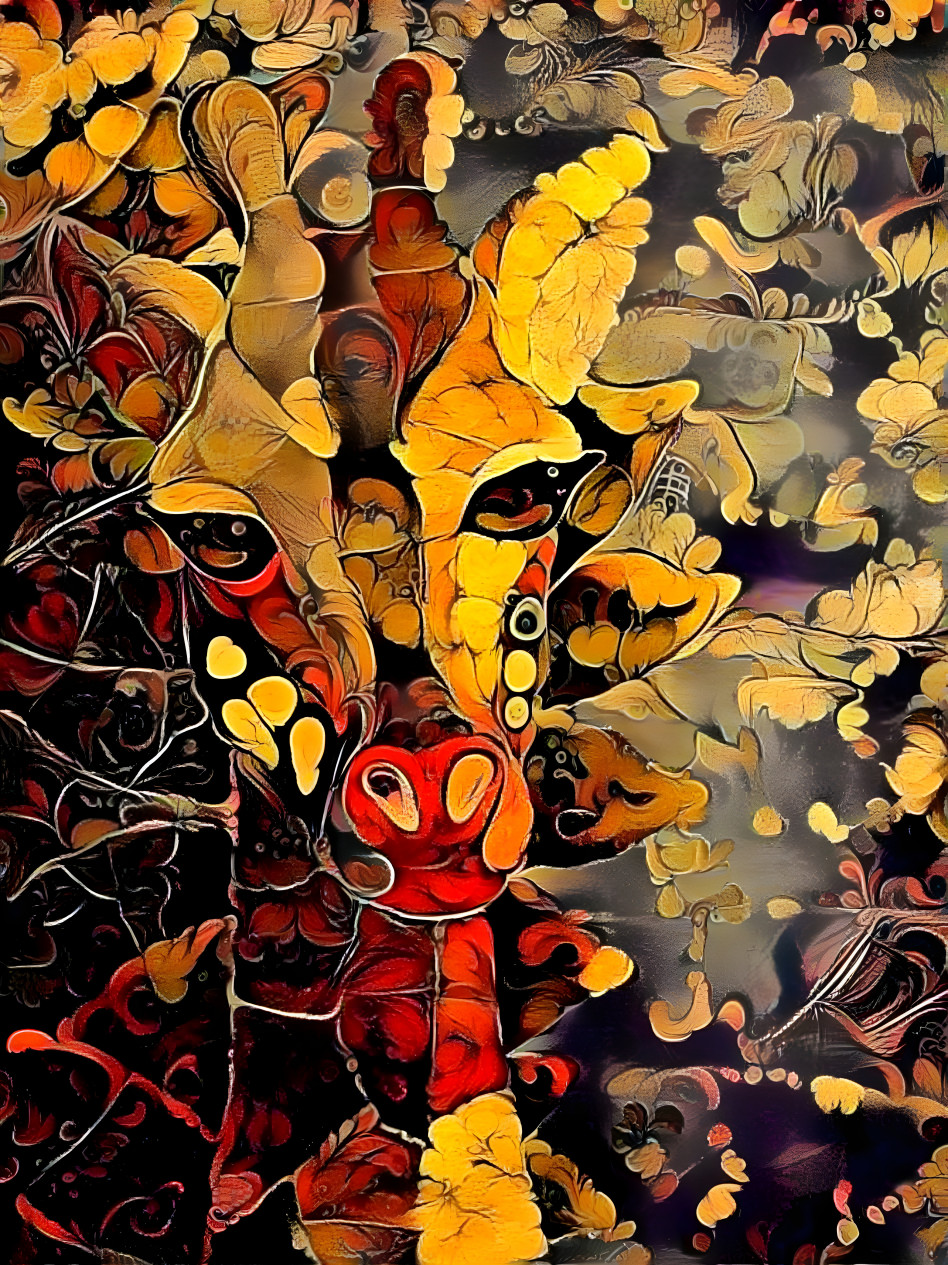 Madame Girafe aux couleurs de l'Automne