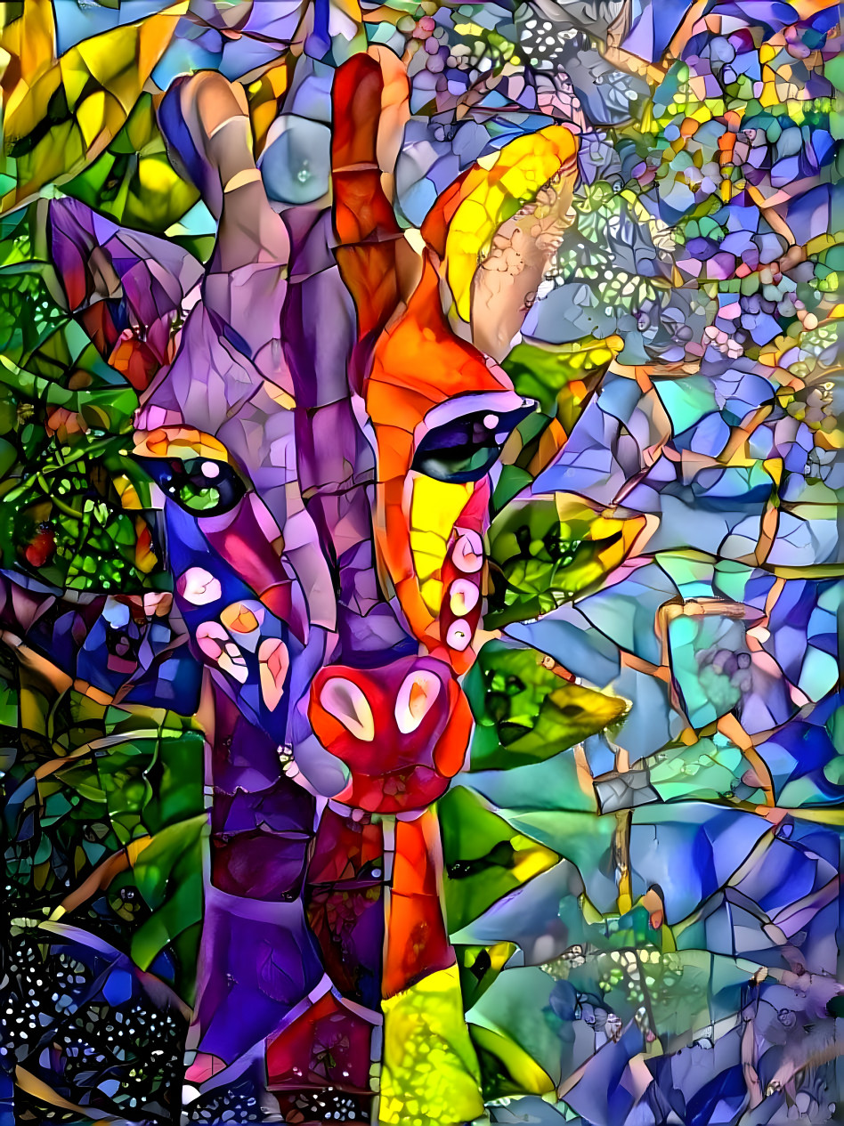 Madame Girafe aime les couleurs vives