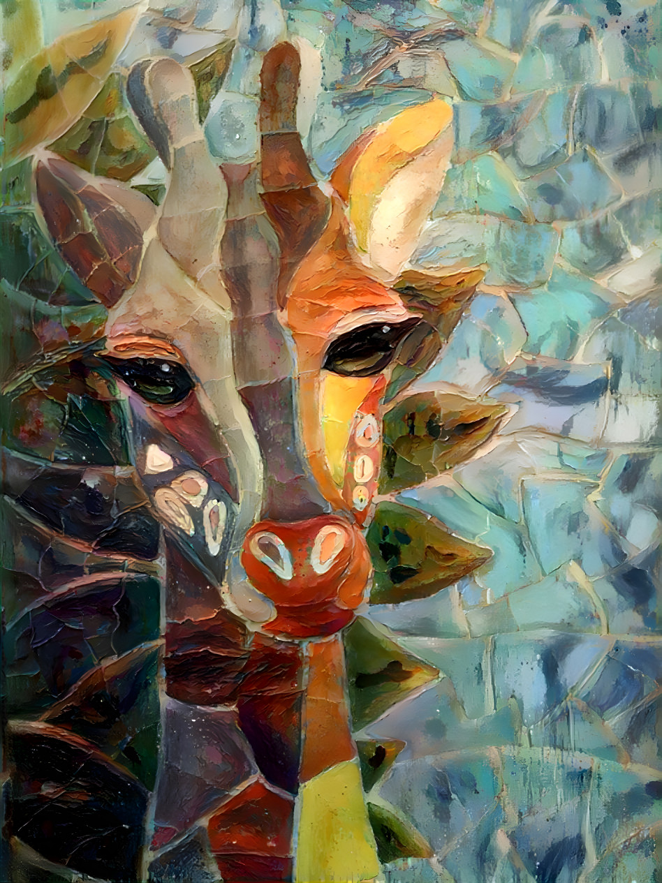 Madame Girafe en Peinture