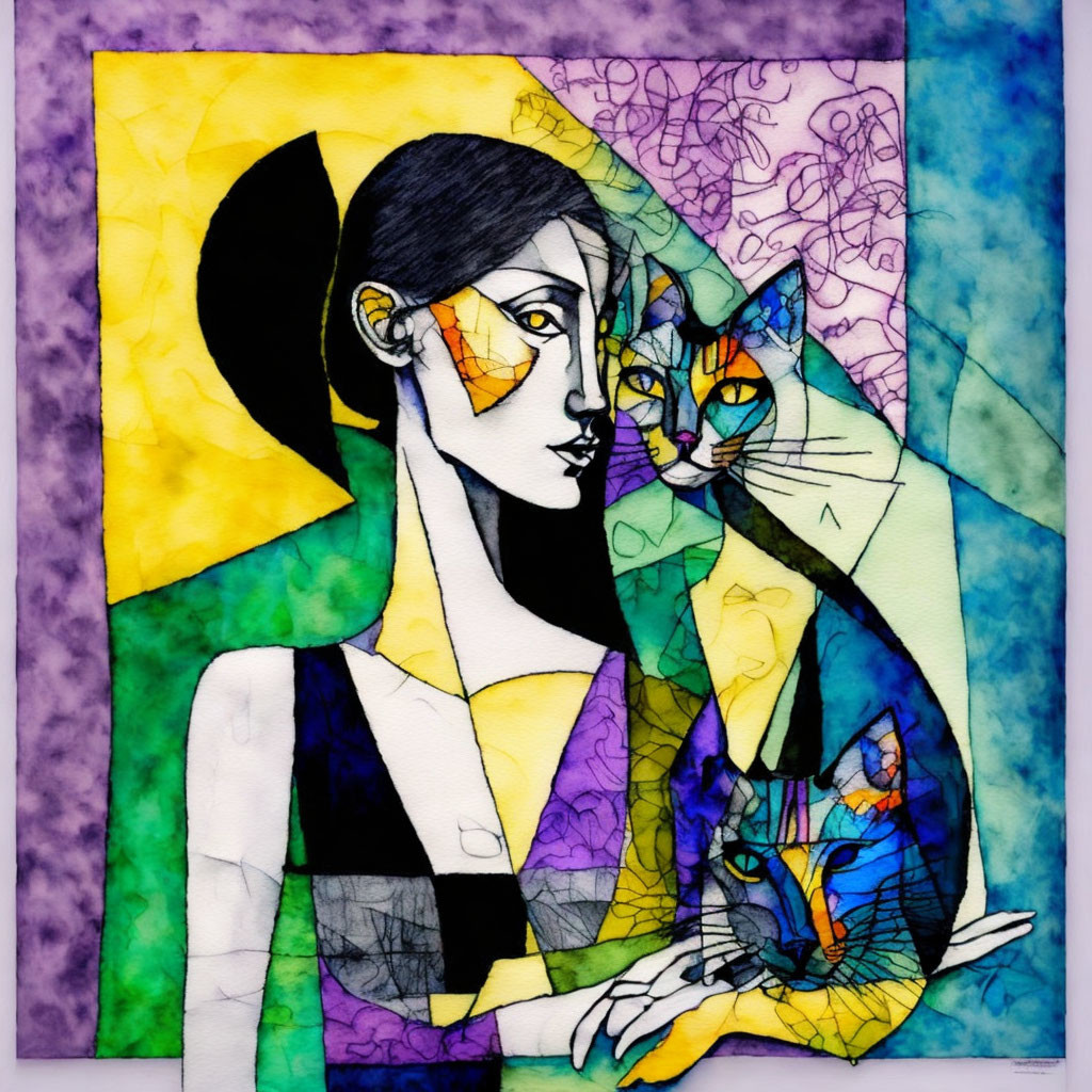 Woman With Cats