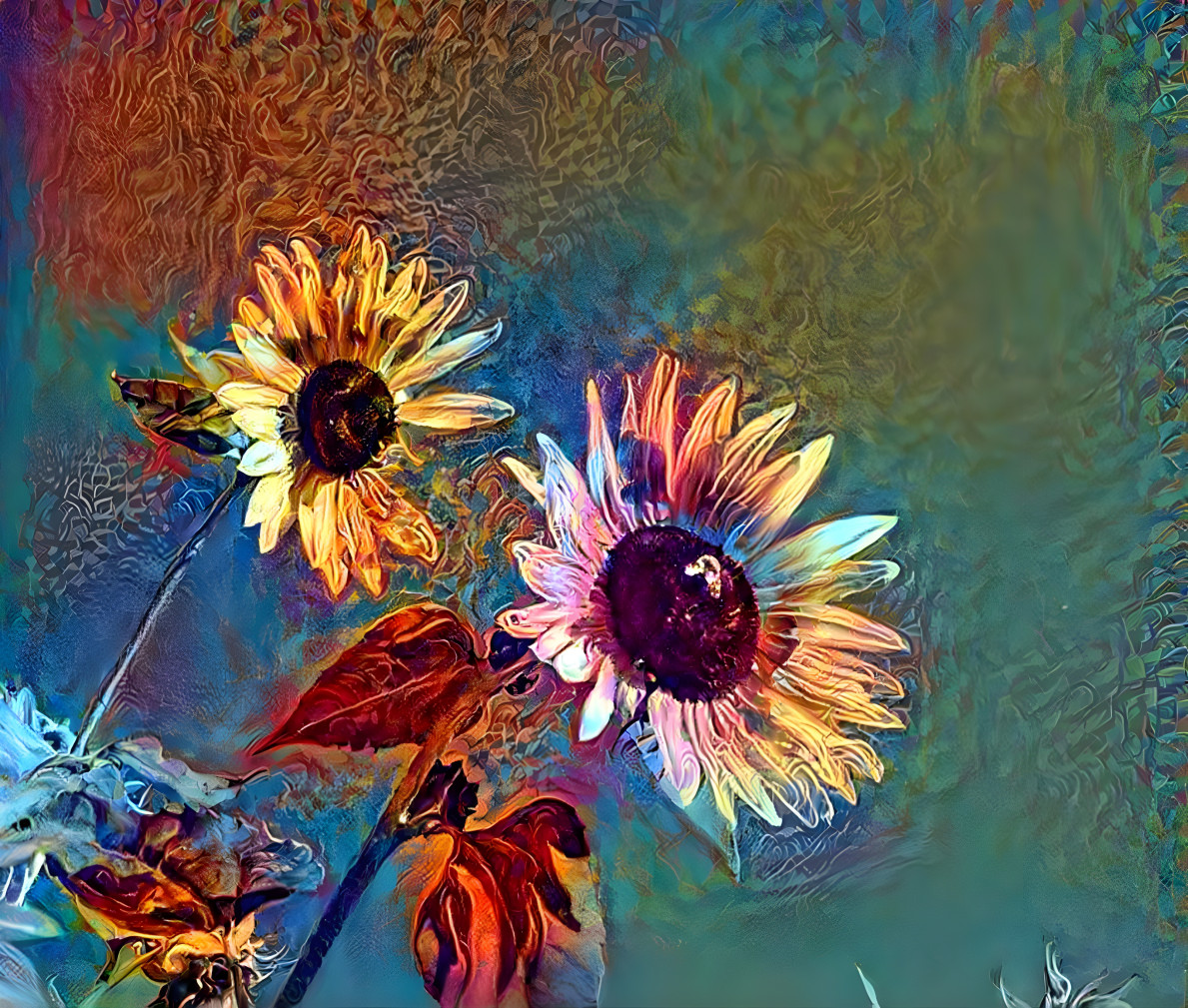 Sunflowers and Bee