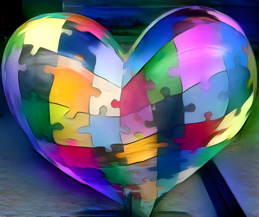 Technicolour Heart Puzzle - Connected As One