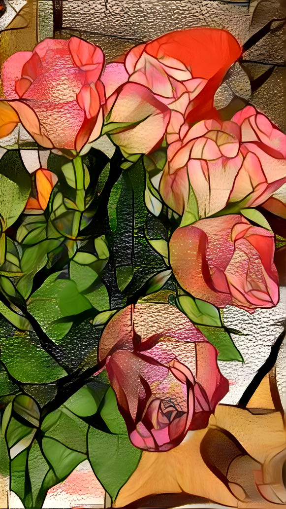 Stained glass roses