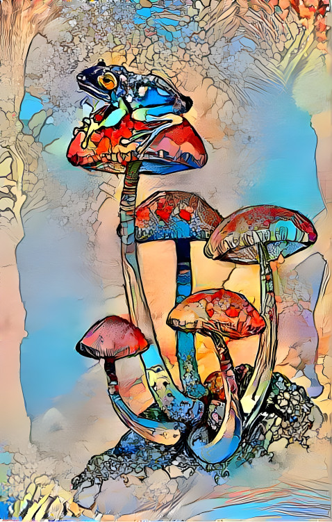 Shrooms and frog