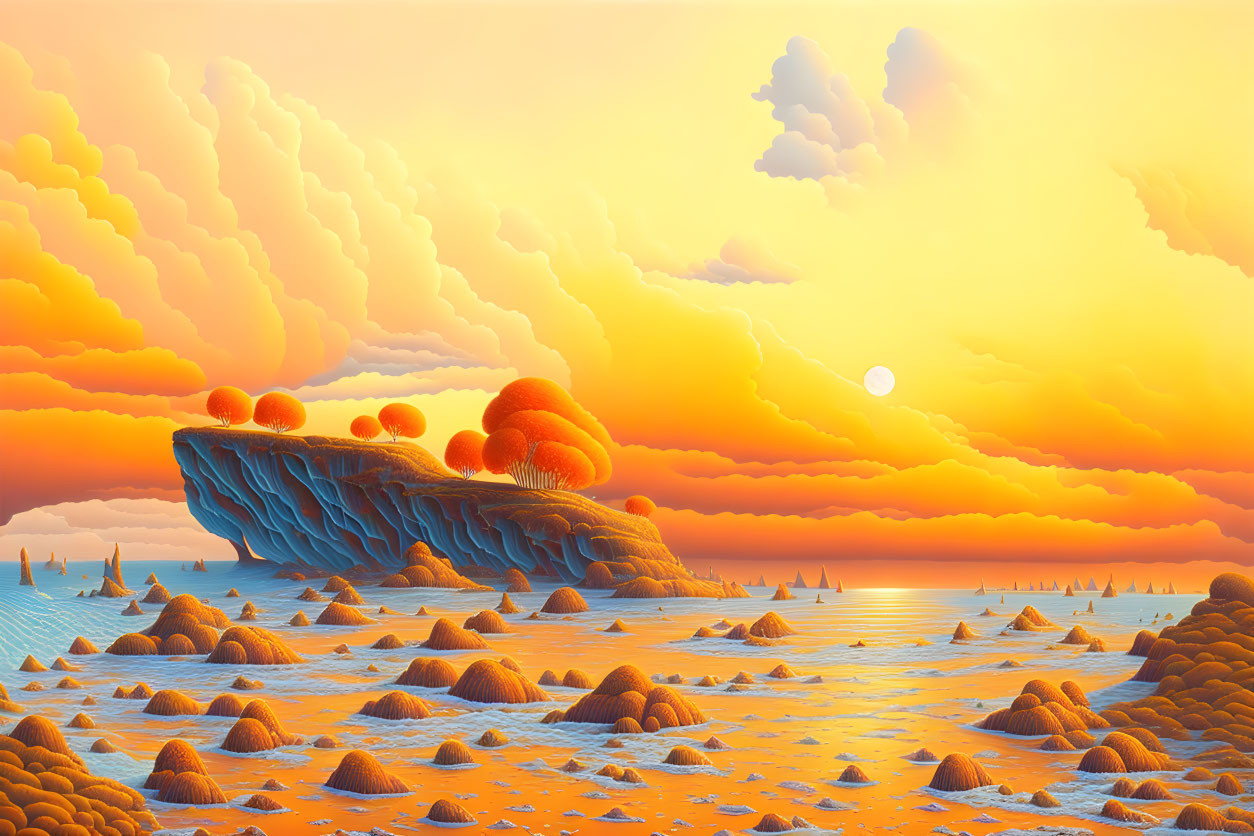 orange landscape of fantasy