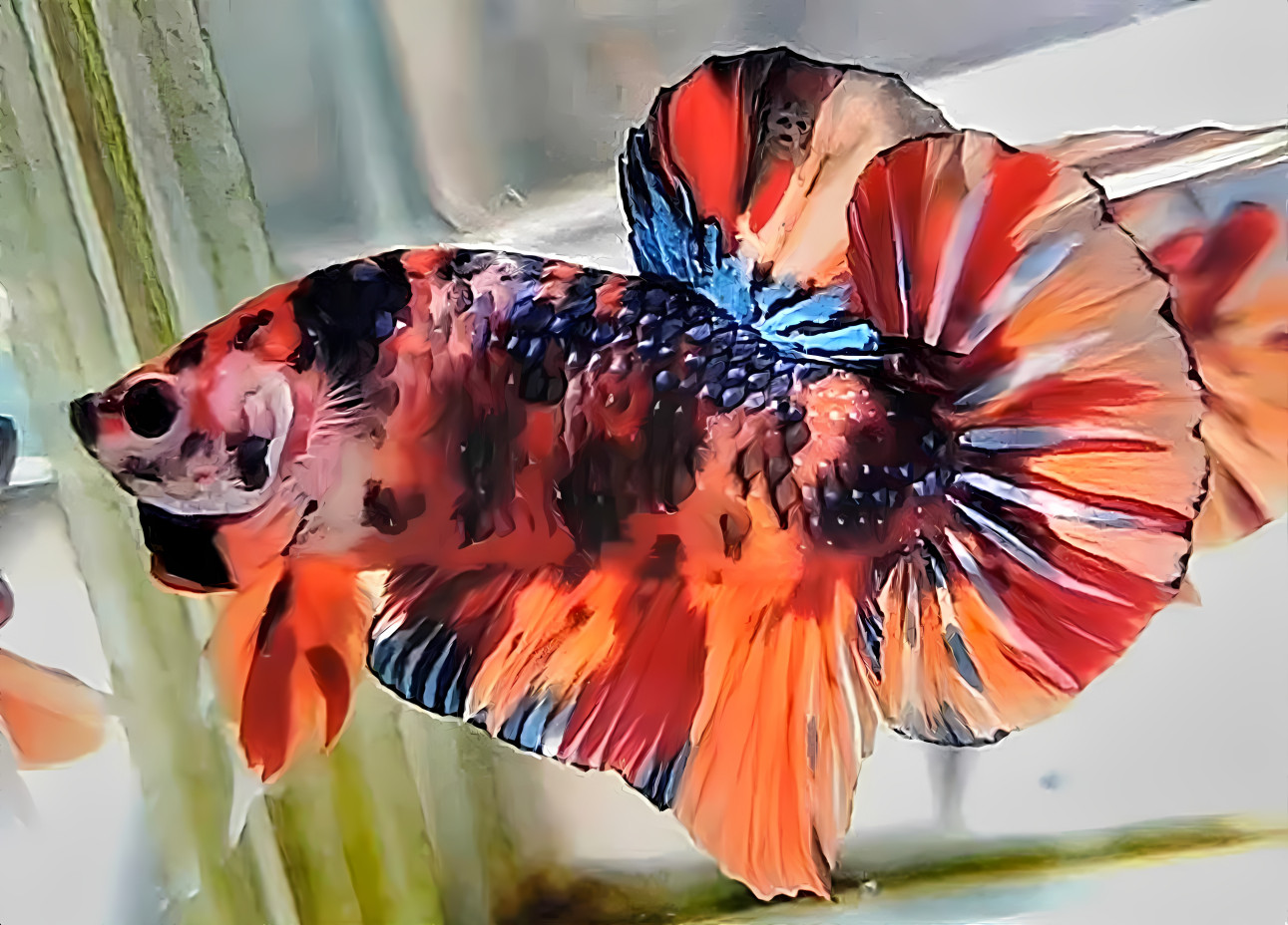 red dominant colored betta fish