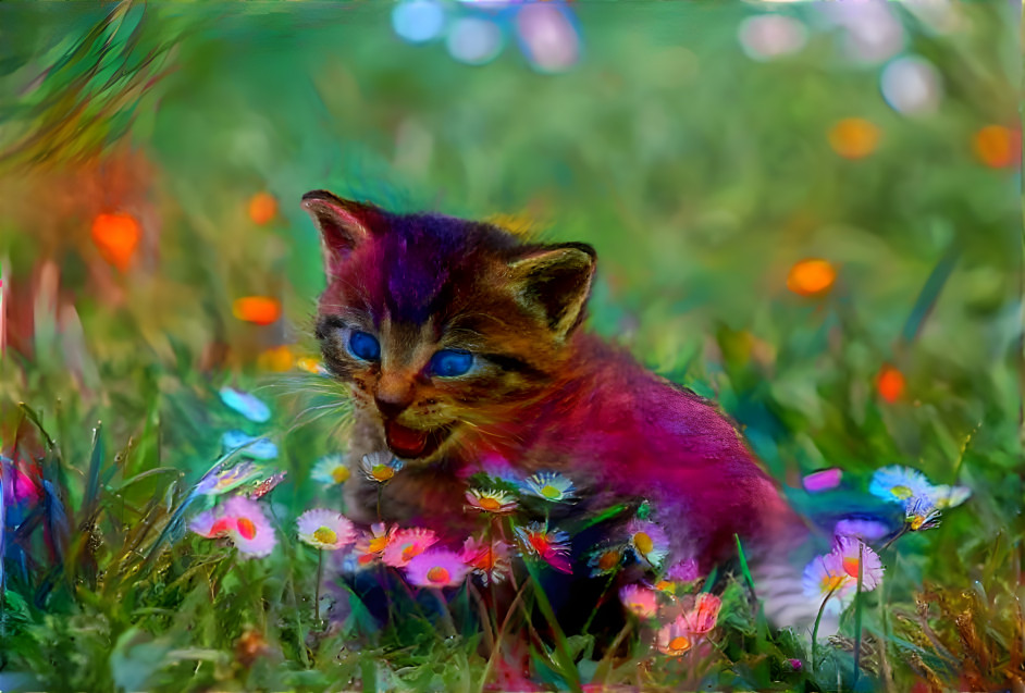 cat and flowers + resin art