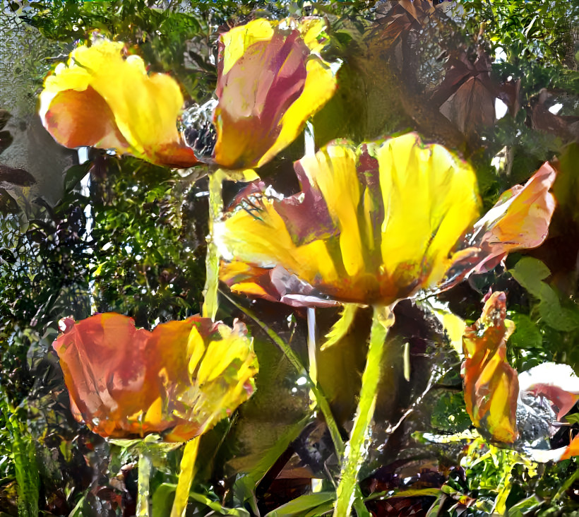poppies made yellow