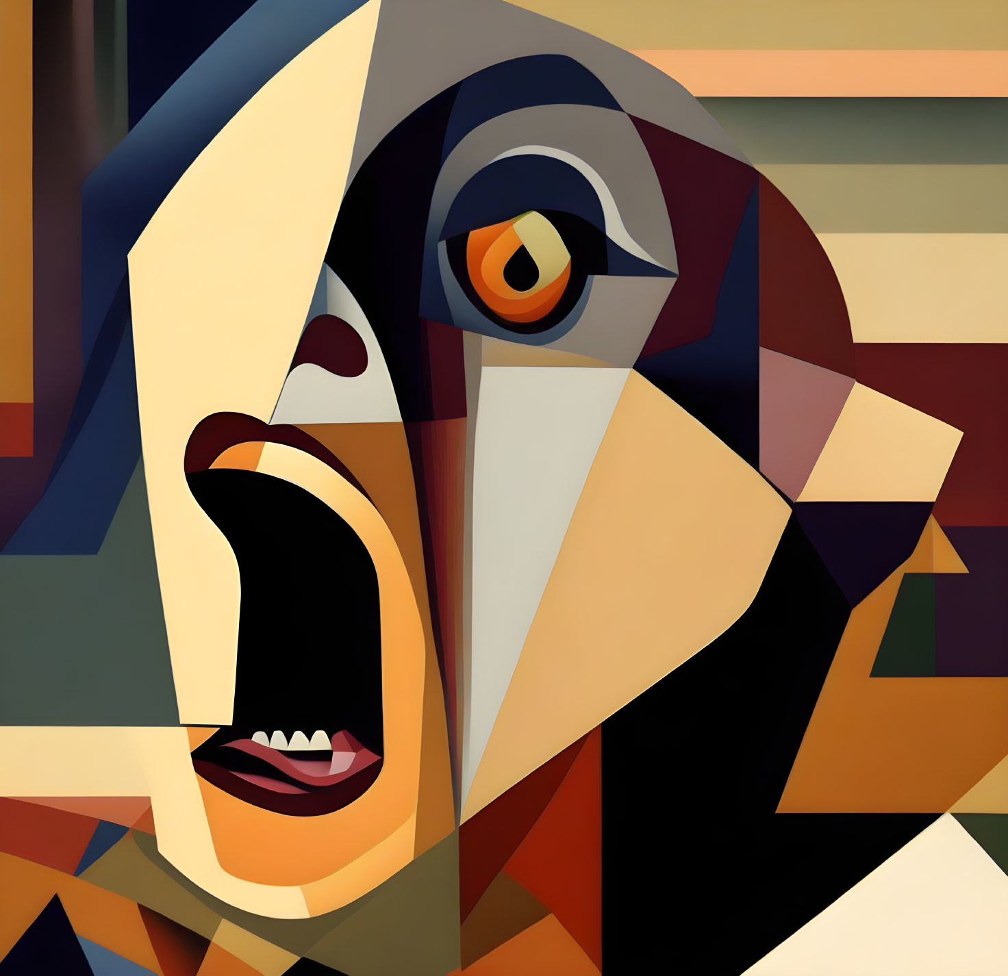 cubist reworking of the scream