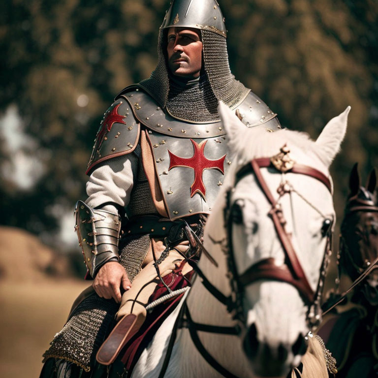 a knight templar on horseback 