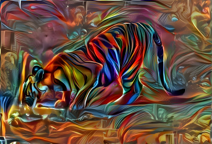 Tiger drinking