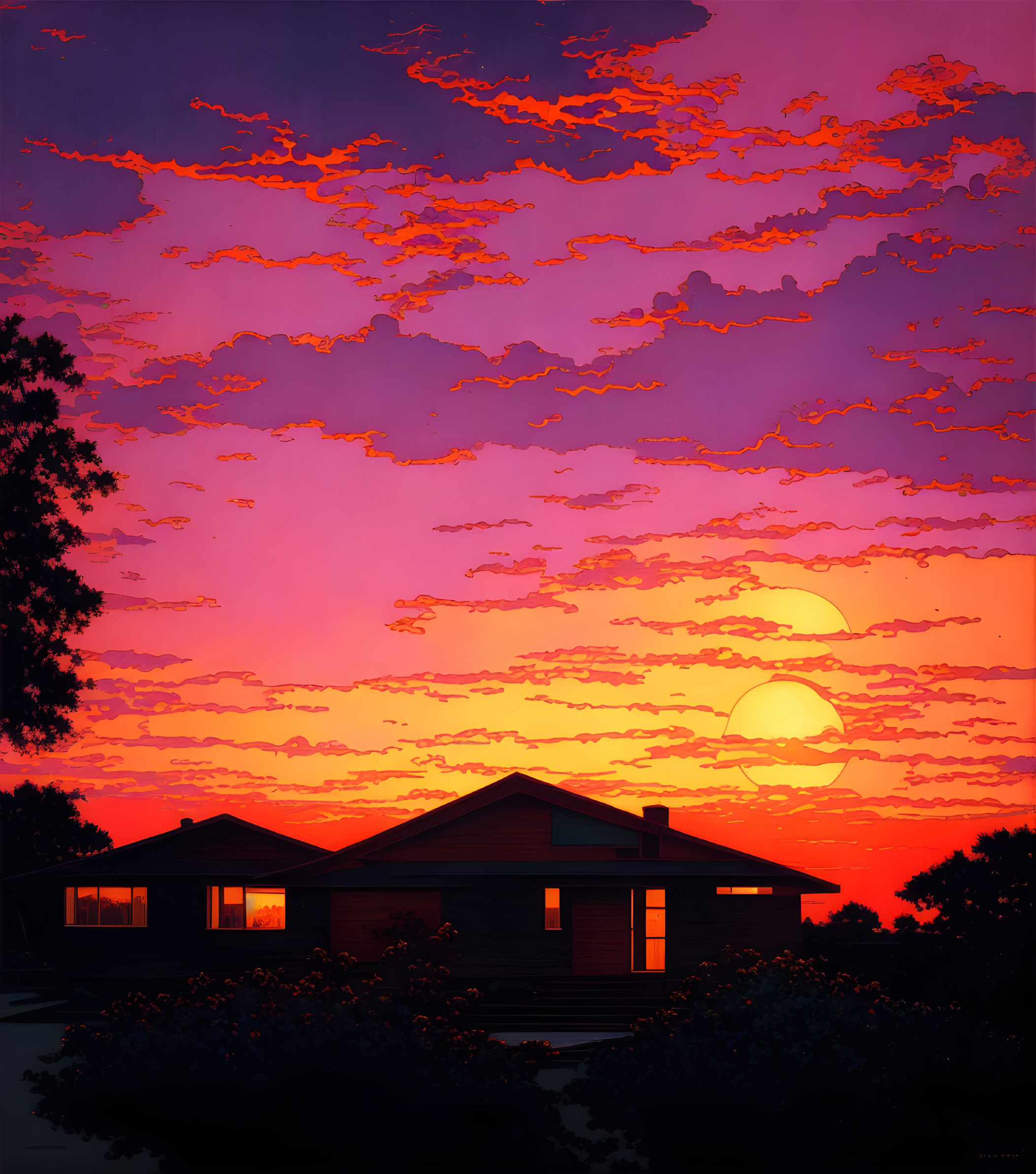 mid-century sunset 